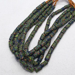 Vintage Gabri Augen Stil Afrikanische Glasperlen Halskette Strang, Ethno Tribal - Bild 1 von 19
