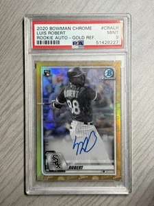 2020 Bowman Chrome Gold Refractor Luis Robert RC Rookie AUTO /50 PSA 9 MINT - Picture 1 of 2