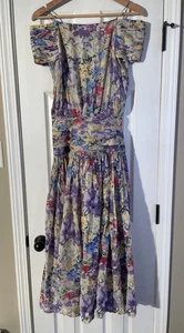 barboglio Cristina jan dress vintage 90’s Off Shoulder Maxi Size 6 MADE USA - Picture 1 of 6