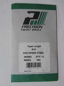 12 pcs PTD Precision Twist Drills #52 Taper Length Fast Spiral Bright 052552 - Picture 1 of 1