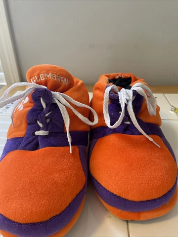 NCAA Clemson Tigers Unisex 'Big Sneaker' Slippers OSFM Tongue Ripped No Size 10” Cover