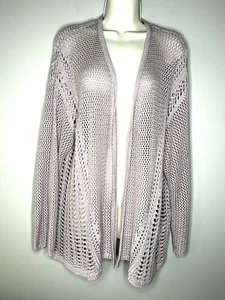 LANE BRYANT Cardigan Womens 22/24 Open Pale Lavender Open Front Beachy Sweater - Picture 1 of 8