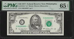 US 50 Dollars 1977 PMG 65 EPQ UNC Fr #2119-C* Star Note FRN Philadelphia - Picture 1 of 4
