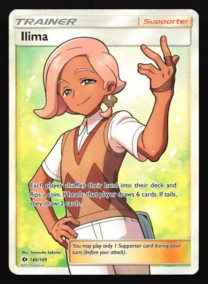 Pokemon Ilima 149/149 Sun & Moon Ultra Rare Full Art Holo NM - Image 1 of 2