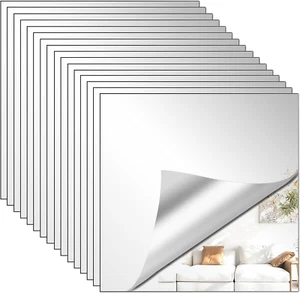 32stk 15X15Cm Selbstklebende Fliesenspiegel Spiegelfliesen Haus Badezimmer Dekor - Bild 1 von 12