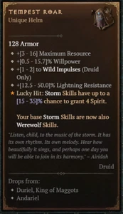 DIABLO 4🔥NEW SEASON🔥Unique Items Tempest Roar - Picture 1 of 1