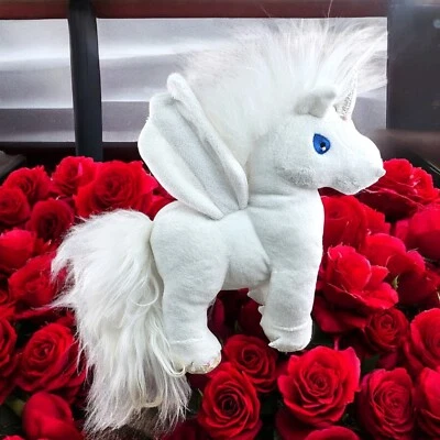 VTG Unicorn Stuffed Plush Toy Neopets Uni White Pegasus Iridescent Feet 2005 - Image 1 of 4