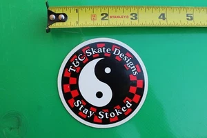 T&C Town and Country Surf Hawaii Surfboard Red Checkered Retro Original STICKER - Picture 1 of 3