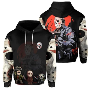 Jason Voorhees Friday The 13th Halloween Horror Killer 3D HOODIE Us Size - Picture 1 of 3