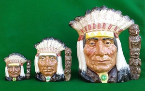 ROYAL DOULTON - NORTH AMERICAN INDIAN CHARACTER JUGS SELECTION. - Picture 1 of 29