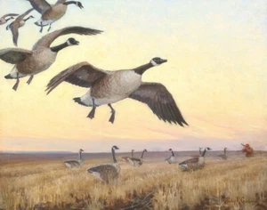Philip Goodwin Goose Hunting Canvas Print 16 x 20 - Picture 1 of 4
