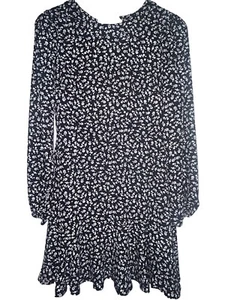 NWT Row A Flounce Long Sleeve Godet Floral Dress - Women's Size S, Black - Picture 1 of 15