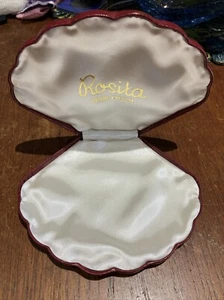 Empty Rosita Simulated Pearl Charm Red Oyster Jewellery Box - Picture 1 of 7