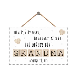 The World's Best Grandma Wooden Hanging Plaque Unique Mother's Day Gift Idea - Picture 1 of 1