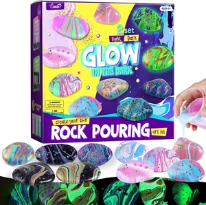 2 in 1 Rock Painting Art Kit - Glow in the Dark Pouring Rock Kit - Arts and Craft - Bild 1 von 12