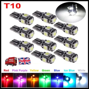 T10 LED Bulbs Error Free Canbus 5 SMD Xenon White W5W 501 Side Light Bulb Car - Picture 1 of 1