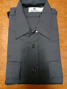 Blue Shirt Men's Uniform Short Sleeve Button - Picture 1 of 2