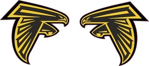 Atlanta Falcons Gold/Schwarz Mini Football Helm Aufkleber - Bild 1 von 2