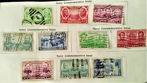 10 US POSTAGE STAMPS ARMY and NAVY COMPLET COMMEMORATIVE ISSUE - Picture 1 of 5