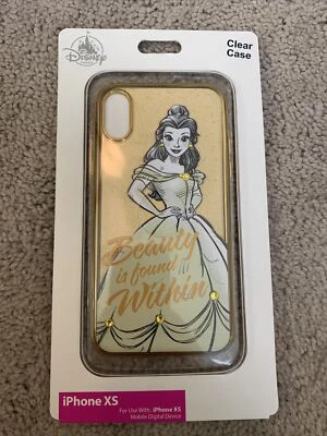 Funda iPhone Disney X/XS Bella, La Bella y la Bestia Transparente, Brillo y Rin Foto 1 de 4