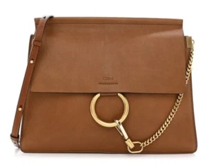 Chloe Faye Medium Shoulder Bag Brown Original Authentic - Picture 1 of 15