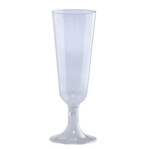 Champagne Flutes 5 oz Glasses Plastic Elegant Tableware Drinking Cups 20 Pieces - Picture 1 of 6