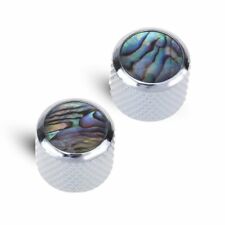 Chrome Abalone Top Dome Knobs Metric Electric Guitar Size for Tele Telecaster
