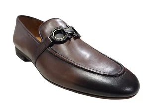 Sigotto Uomo Men's Slip On Brown Leather Dress Shoes 3723 - Picture 1 of 4