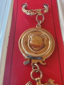 Llavero recuerdo metal dorado vintage nuevo en estuche Washington D.C. - Imagen 1 de 2