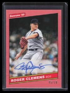 2020 Donruss Retro '86 Signatures Red 83 Roger Clemens Auto 5/10 - Picture 1 of 2