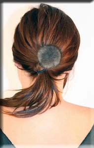 Neue blaue Iris Nerz Pelz Ball mit Scrunchy Scrunchie Scrunchies - Efurs4less - Bild 1 von 2