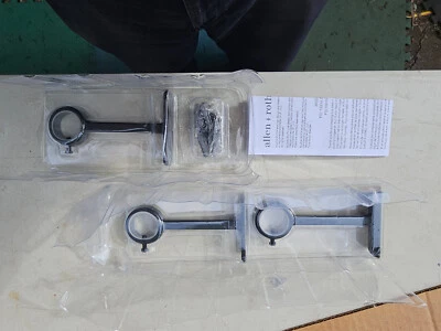 24LL82 ALLEN & ROTH ДЕТАЛИ ШТОКА ДЛЯ ШТОР: ЧЕРНЫЕ СТОЙКИ, 3 ШТ., НОВАЯ ОТКРЫТАЯ КОРОБКА - Изображение 1 из 4