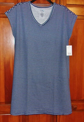 Croft & Barrow Camisa para Dormir / Tumbona Rayas Azul Marino - M - NUEVO/ETIQUETAS  Foto 1 de 4