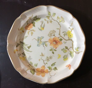 Four Mikasa Heritage dinner plates,"Olde Tapestry" # F2005, orange flower - Picture 1 of 20