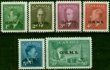 Canada 1949-50 OHMS Set of 7 SG0172-0177 Fine & Fresh LMM