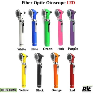 Fiber Optic Mini Otoscope Led Ophthalmoscope Medical Ear Diagnostic Set New - Picture 1 of 20
