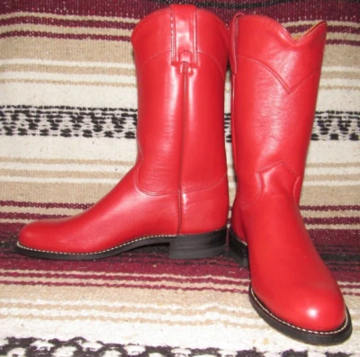 Женские винтажные J Chisholm красный кожаный Roper ковбойские ботинки 5 M новый в коробке - Изображение 1 из 4