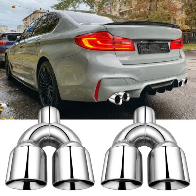 2.5'' to 3.5'' Quad Exhaust Tips Dual Wall Stainless for 5 Series G30 530i 540i - Image 1 of 4