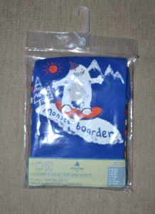 New $23 Authentic Baby GAP Boy's Long Sleeve Monster Boarder Blue Pajama (6-12M) - Picture 1 of 2