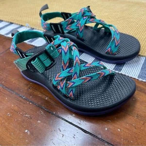 Chaco Kids Sandals - Black and Teal two strap size 1 - Picture 1 of 8