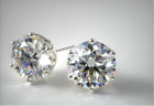 2.40 Ct Round Cut Lab Grown Diamond Solitaire Stud Earrings 14K White Gold Over
