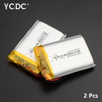 3.7V 2000mAh Li-Po Rechargeable Battery 103450 For DVD GPS PDA Headphone 2Pcs 7