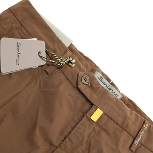 Sartorio Kiton NWT Chinos / Casual Pants Size 50 (34 US) In Brown Cotton Blend - Picture 1 of 16