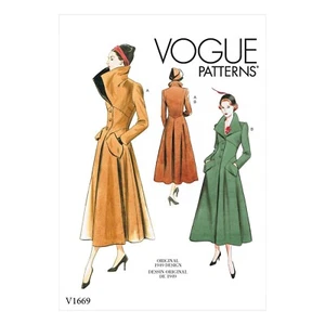 Vogue Advanced SEWING PATTERN V1669 Misses' Retro 1940s Coat 6-14 Or 14-22 - Picture 1 of 8