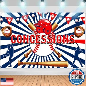 Baseball Party Decorations Banner - Large Sports Themed Birthday Backdrop for - Picture 1 of 5