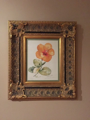 CORINNE VAN RENSSELAER "LARGER THAN LIFE" ORANGE HIBISCUS FLOWER PRINT Cover