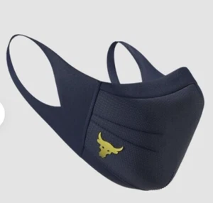 Project Rock Under Armour Sports Face Mask - Size M/L Navy Gold UA Sportsmask - Picture 1 of 1