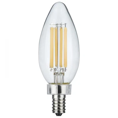8 Watt C11 LED - Clear Finish - Candelabra Base - 4000K - 90 CRI - 760 Lumens - - Image 1 of 4
