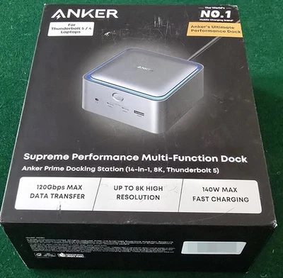 Estación de acoplamiento Anker Prime TB5 14 en 1 Thunderbolt 5 8K 120 Gbps 140 W carga Foto 1 de 2