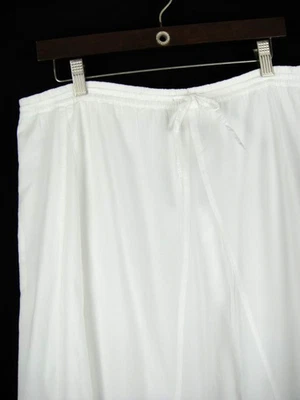 Liz Claiborne Villager Size 10 White 100% Cotton Drawstring Waist Long Skirt - Image 1 of 4